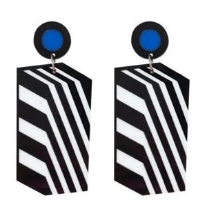 Blue White & Black Earrings